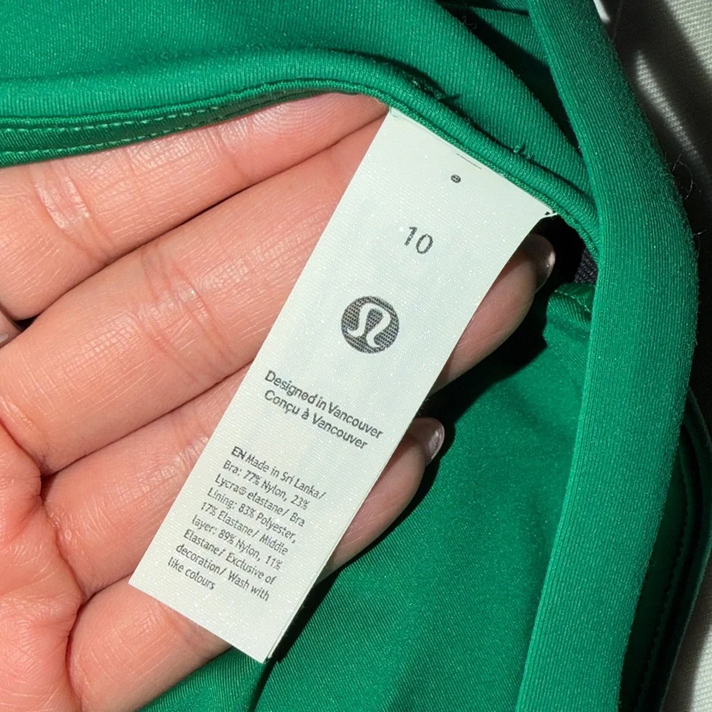 NWT Lululemon Wunder Train Strappy Racer Bra A/B Green size 10 - Picture 6 of 7